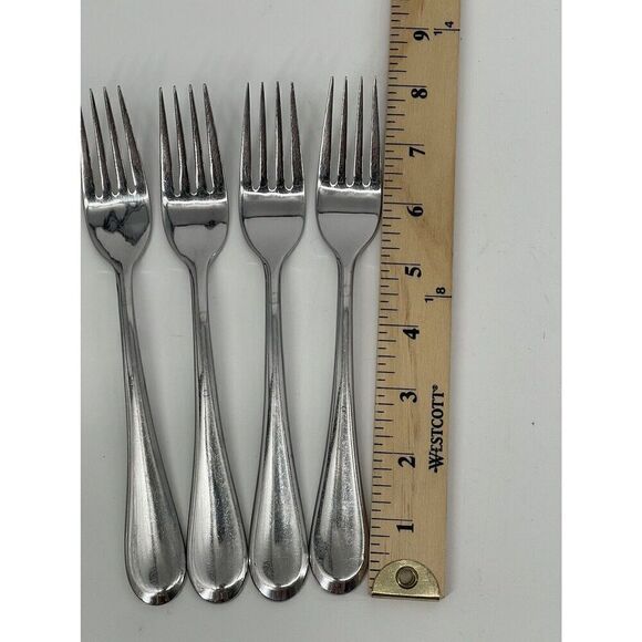 Oneida ICARUS Place Dinner Forks 8” Glossy Stainless Flatware Set Of 4 - Picture 2 of 7